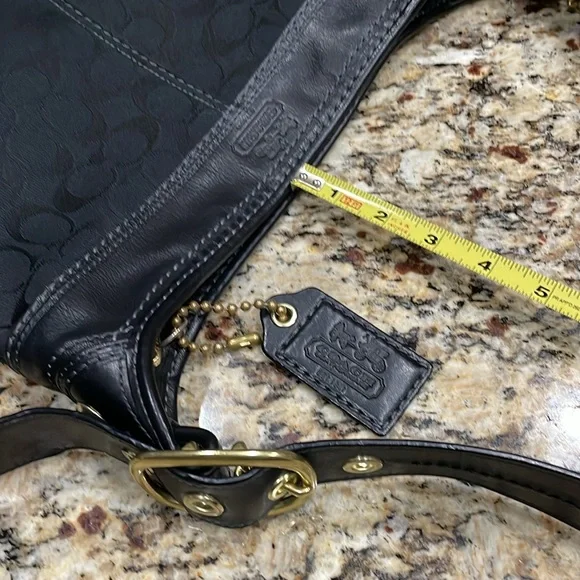 Vintage Coach Shoulder Bag Black Leather
